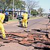 Avenida Mato Grosso tem asfalto deteriorado removido para novo asfalto