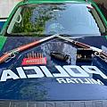 Armas e munições apreendidas com os caçadores